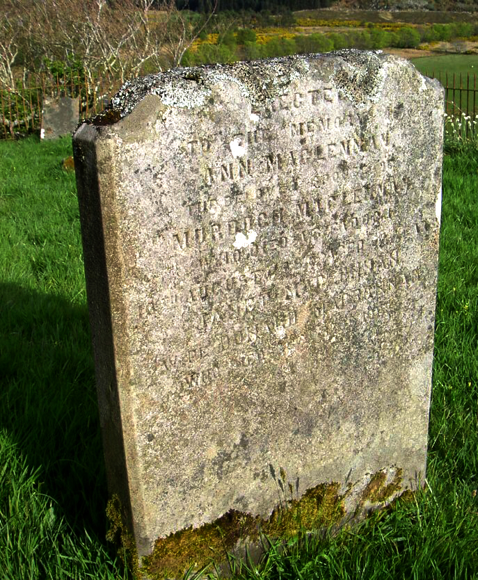 Photo of headstones/Ann MacLennan wife of Murdoch d1887 hdstn Angel Hill